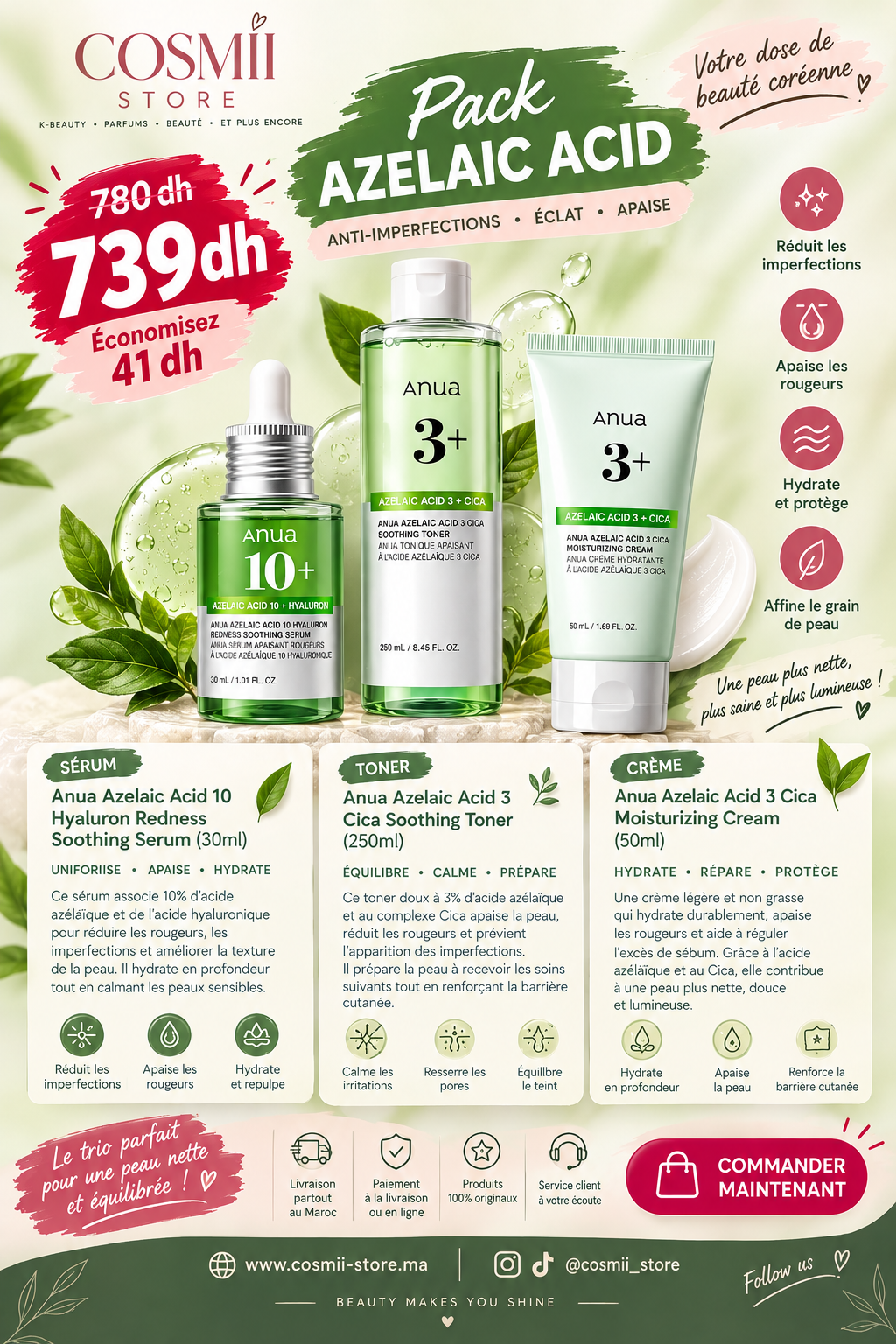 Pack Anua Azelaic Acid – Routine Anti-Imperfections & Éclat